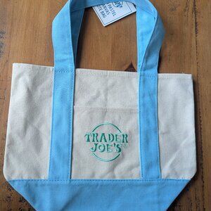 Trader Joe's mini totes blue
